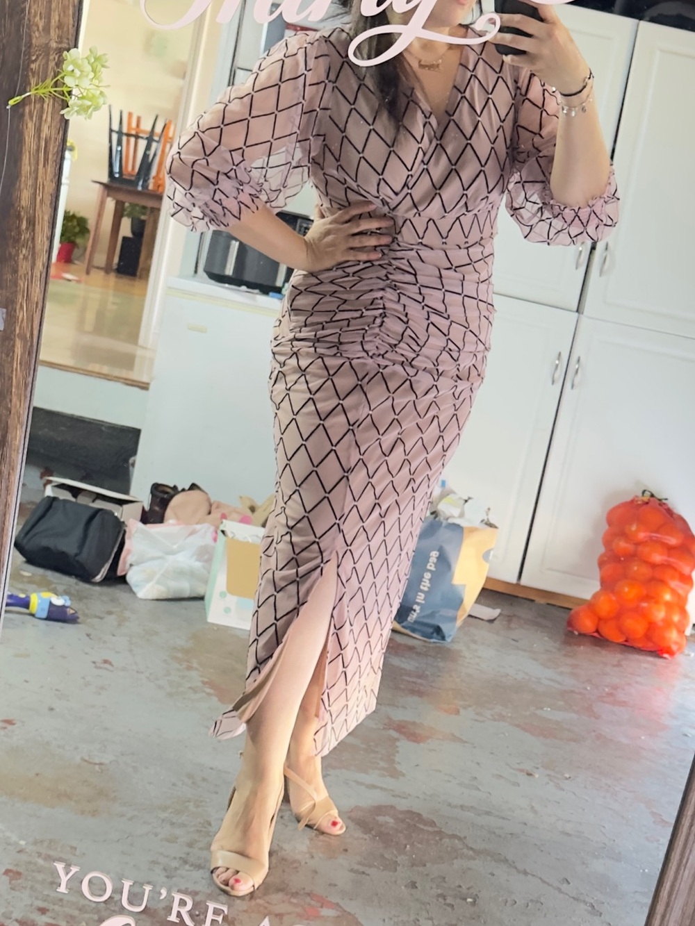 SHEIN Curve Tan and Black dress- 1XL